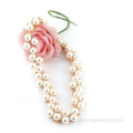 Handmade Chain Full Rhinestones Bride Pearl Necklace Jewelry